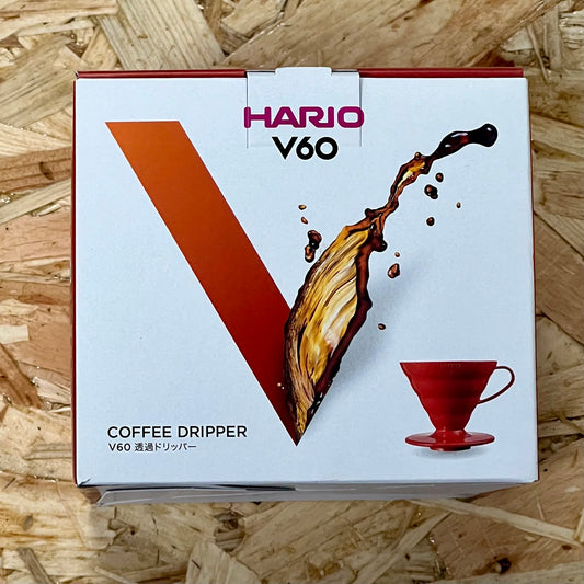 Hario V60 Plastic Coffee Dripper - Red 02 + Filter Papers
