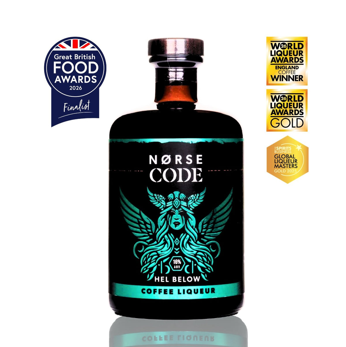 Norse Code Hel Below coffee liqueur, made in Yorkshire with real brewed speciality coffee from Danelaw Coffee.